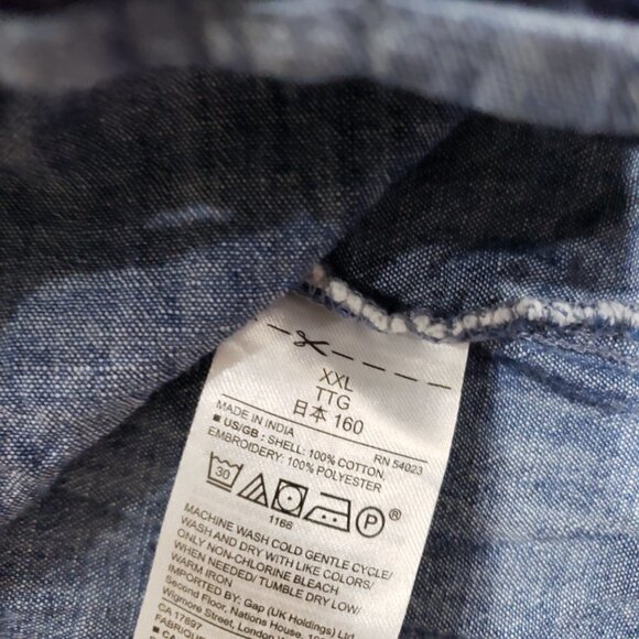 Gapkids, Size XXL Girl’s Long Sleeve Blue top with  White design - Picture 5 of 7